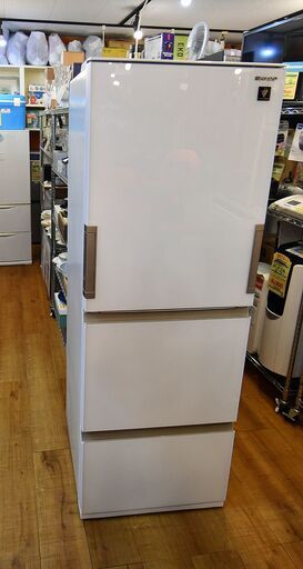 ●近郊格安配送(^^♪●2022年製(^^♪●左右両開き　350L　3ドア冷蔵庫●シャープ　SJ-GH35G　中古品●相模原　横浜　神奈川●SHARP