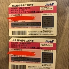 ANA 株主優待 運賃 割引 未使用 ２枚 国内航空券 飛行機 ...