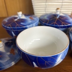 美品‼️深川製磁(有田焼)蓋付き湯呑み5客セットの画像