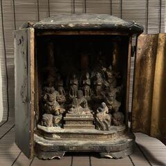 『日蓮宗』木彫り　仏像　江戸　室町　時代物　高さ34cmの画像