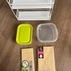 調味料収納&タッパー600ml&耐熱容器800ml&封筒2種