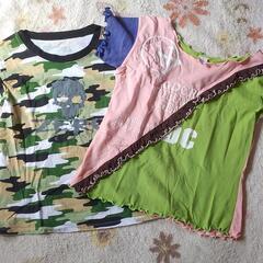 半袖Tシャツ・トップス　2枚セット・迷彩スカル・パンク風