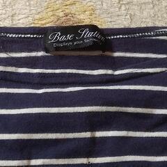 七分袖ボートネックTシャツ・ボーダー　日本製の画像