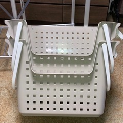 美品　日本製　2個　ランドリーバスケット