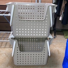 美品　日本製　2個　ランドリーバスケットの画像