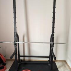 筋トレ用ラック、バーベルシャフト、15kgバーベルセット