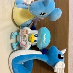 ぬいぐるみ クワッス、ラプラス、ハクリューの画像