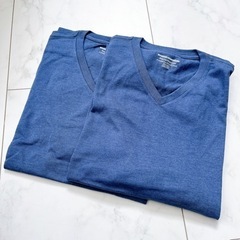 【XS】マルチパック Tシャツ Vネック スリムフィット 半袖 メンズ2枚セットの画像