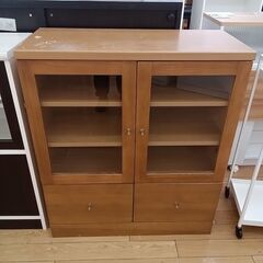 ★ジモティ割あり★  キャビネット ナチュラル  H92×D36...