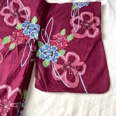 浴衣　アジサイ　赤　紫陽花　ワインレッドの画像