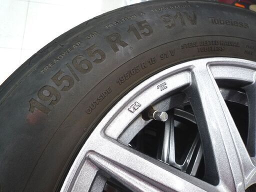 タイヤホイール4本セット SEIN 15インチ 6J 5穴 IS45 PCD100 195/65R15 タイヤ付き 中古 プリウス 苫