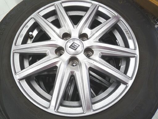 タイヤホイール4本セット SEIN 15インチ 6J 5穴 IS45 PCD100 195/65R15 タイヤ付き 中古 プリウス 苫