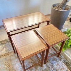 家具 アンティーク　サイドテーブル3点セットの画像