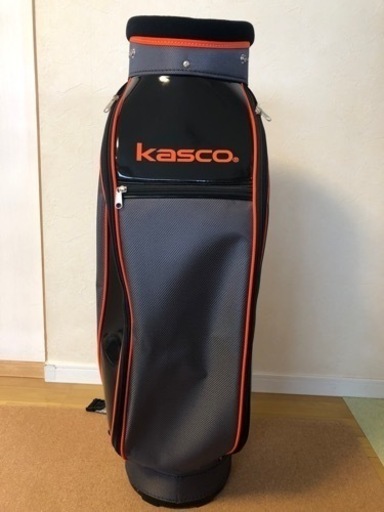 新品！Kasco キャディバッグ　黒×オレンジ×カーボン調　スポーツ ゴルフ