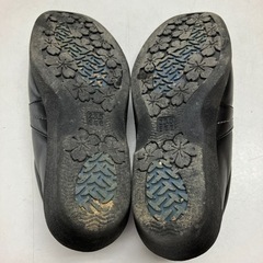 O2406-076 TOPAZ スニーカー ブラック　サイドジップ サイズ:23.5cmEEE キズ汚れ有りの画像