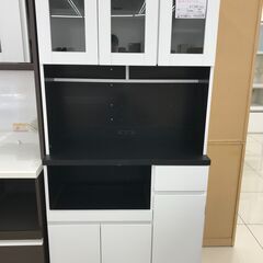 ★ジモティ割あり★  レンジボード ホワイト H182×D41.5×W90 クリーニング済み HJ3322