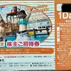 サマーランド　春秋限定　１DAYパス　１〜３枚
