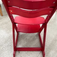 ★ジモティ割あり★ (株)大川家具 ベビーチェア 赤 H78×D51×W45 クリーニング済み TJ6233の画像