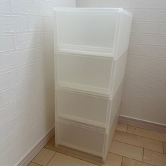 決まりました⭐︎無印良品　クリア　引出し式　4連