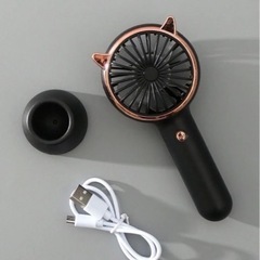 ♡新品♡かわいいミニ扇風機🖤ブラック🖤の画像