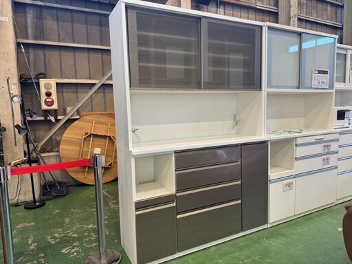 【愛品館八千代店】松田家具　スライド扉キッチンボード　1410②