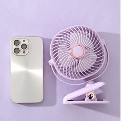 ♡新品♡テーブルクリップファン🟢緑、3段階速度と充電ケーブル付きの画像