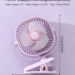 ♡新品♡テーブルクリップファン🟢緑、3段階速度と充電ケーブル付きの画像