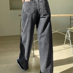 ☆新品☆SHEIN DAZY ハイウエスト ワイドレッグジーンズ  M サイズの画像