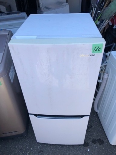 １２０　北九州市内配送無料 2019年 ハイセンス 【右開き】130L 2ドアノンフロン冷蔵庫 エディオンオリジナル パールホワイト HR-D1302
