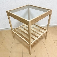 【直接引渡】IKEA イケア NESNA ネスナ ベッドサイドテーブル ラック 竹 未使用に近いの画像