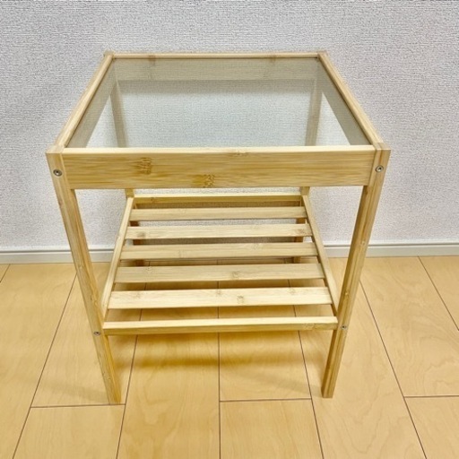 【直接引渡】IKEA イケア NESNA ネスナ ベッドサイドテーブル ラック 竹 未使用に近い