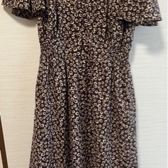 レディース 洋服 花柄 半袖 ロングワンピース Lサイズ