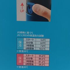 最終値下げ、ワンプッシュ　真空ステンレスボトル(ブルー)の画像