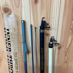 釣竿４本、三脚セットの画像