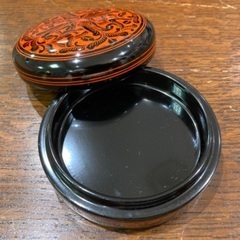 美品　香川漆器　香川の伝統工芸品 漆器「蒟醤」香道具 茶道具　小物入れ