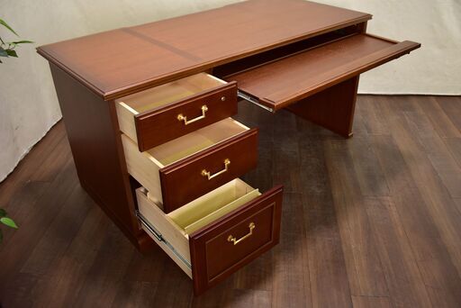 【ヤ取終了7/26】≪zyt1500ジ≫ maruni/マルニ木工 地中海シリーズ デスク No.6856-00 オフィス用品/片袖机/エグゼクティブデスク 60426-08