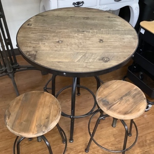 knot antiques丸テーブル３点セット