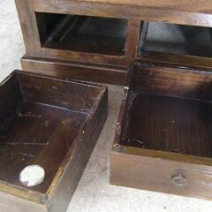 古民具 囲炉裏テーブル 座卓 抽斗4杯付き 和家具 火鉢 日本家具 札幌市の画像