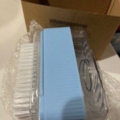 新品！泡立つ洗濯石鹸ケース ローラーブラシつき ブルーの画像