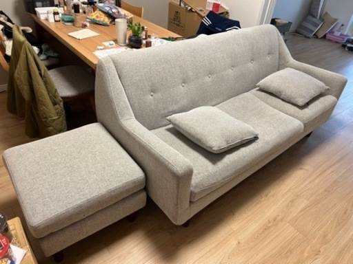 【取引先決定】グレー　3人掛けソファ