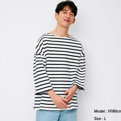 春夏GU 7分丈ボーダーシャツ