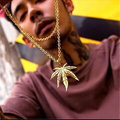   /j→→→M40-2★黄金の楓 カエデ金彩パンクチェーン メープル金K18GFゴールドネックレス誕生日プレゼント旅行夏祭連休ギフト国内発送の画像