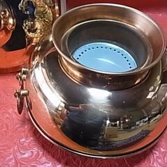 古い 銅製 しゃぶしゃぶ鍋 26cm 新光金属 COPPER 100 HOME WARE 日本製 【未使用品】 銅鍋 燕三条の画像