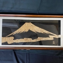 M16041【北郷作】手書き ろうけつ染め 裏書 額入り 装飾品...