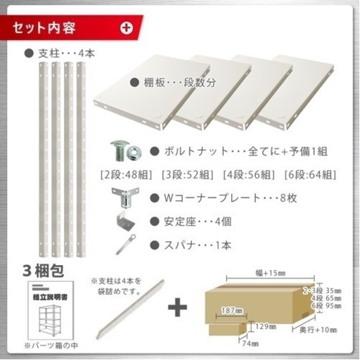 【新品未使用】キタジマ 業務用スチールラック　5段