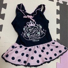 マザウェイズ 83cm 女の子用水着 ブラック×ピンク　ワンピースタイプの画像