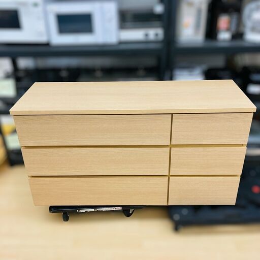 【レガストック川崎本店】３段 ローチェスト タンス 衣類収納 ライトブラウン 120-3 エレアK LBR