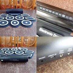 ICOCO シリコン電子ドラム 9パッド スピーカー内蔵 電子打楽器 スティック・ペダル付き 練習用に 札幌市 屯田店の画像