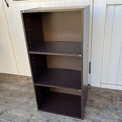 カラーボックス（３段・ダークブラウン）の画像