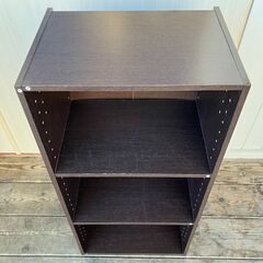 カラーボックス（３段・ダークブラウン）の画像